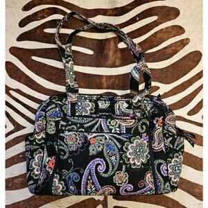 Vintage Vera Bradley Stroll Around Diaper Bag W Pad Retired Black Paisley NWOT